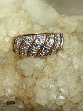 Prime Art & Jewel Gold Vermeil Diamond Dome Ring